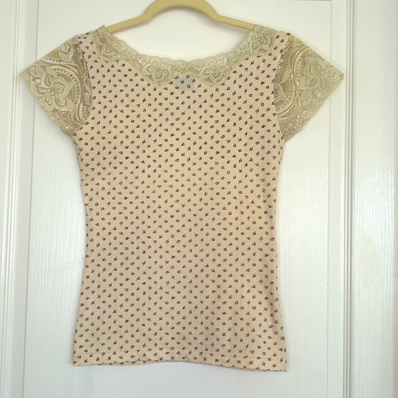 Chevignon Girl Floral Top with Lace Trim - Picture 5 of 7